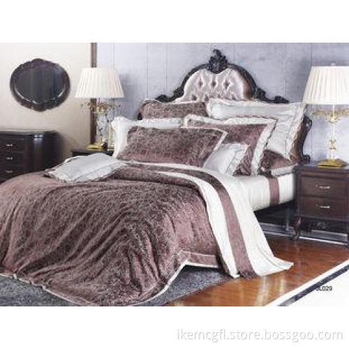 Silk Jacquard Soft Home Bright Colored Luxury Bed Sets For